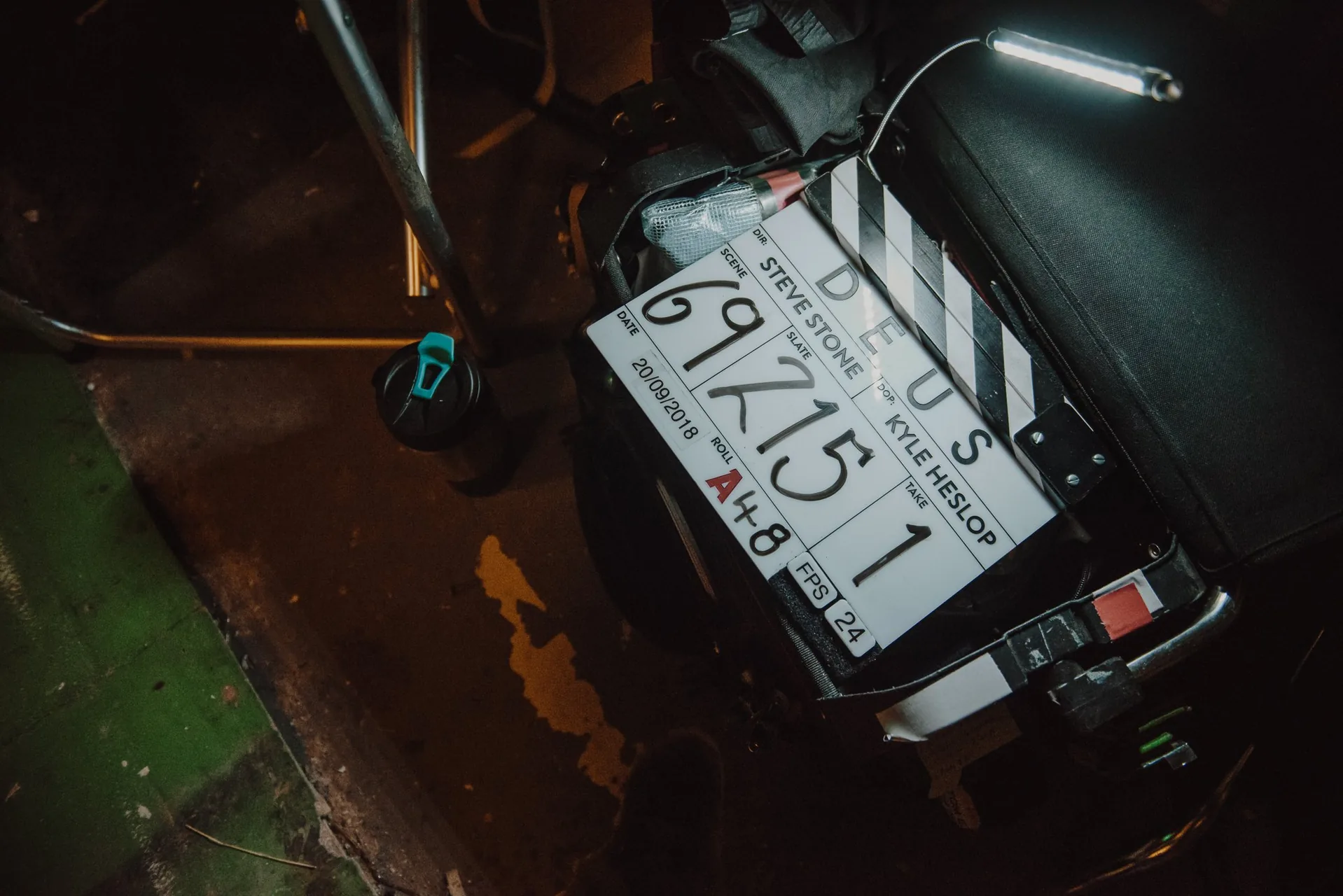 Film production clapperboard