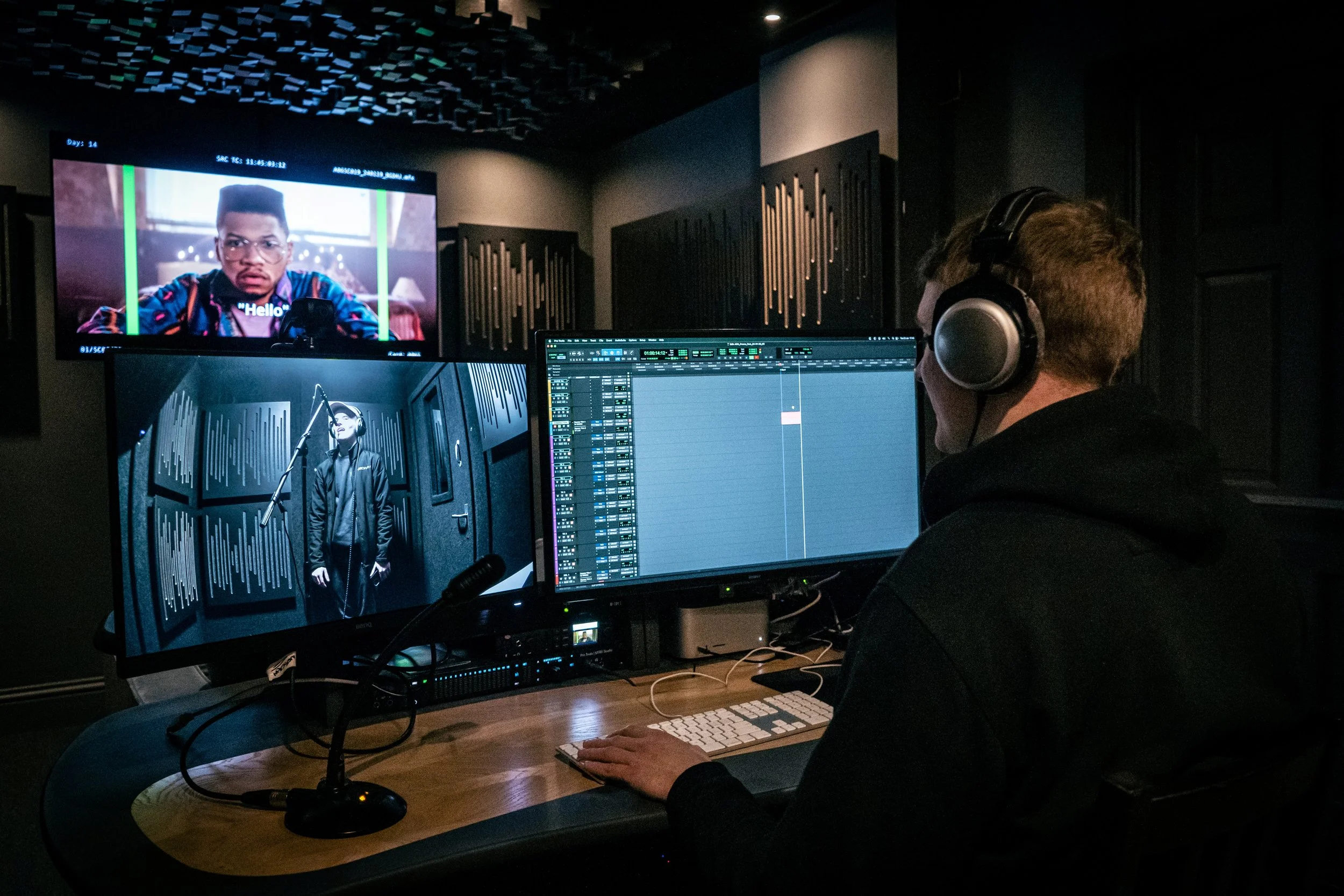 ADR recording session at Motion Post Production